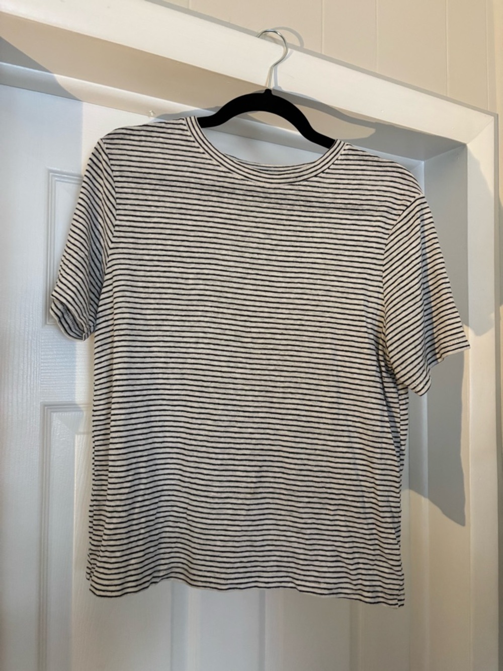 a new day Black & White Striped Crewneck Tee